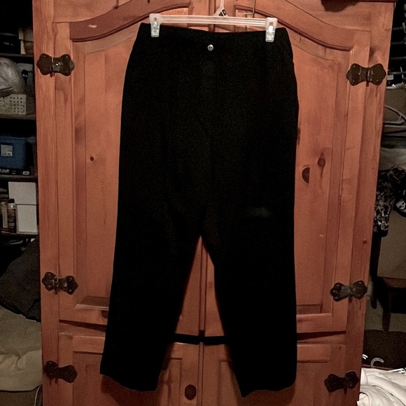 EUC Jet Black Flex-Waist Denim Pants by Woman Within, 18W (17-24” flat waist) - Picture 1 of 7